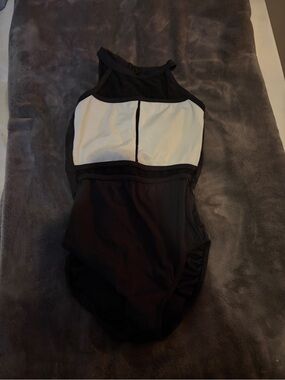 five dancewear Black & White High Neck leotard
